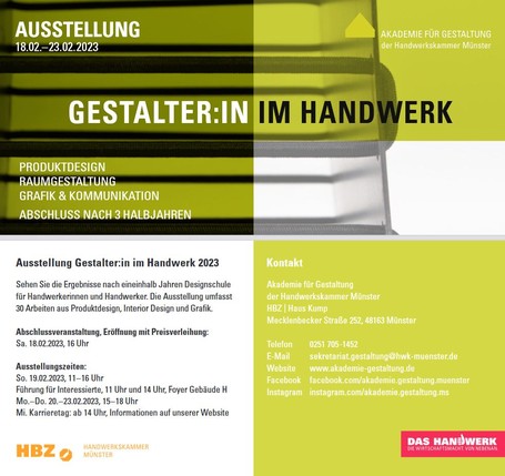 Banner Handwerk stellt junge Gestaltung aus