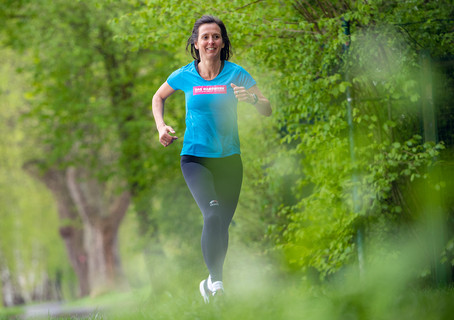 Gudrun Felske beim Training zum Handwerker-Lauf für den Münster Marathon