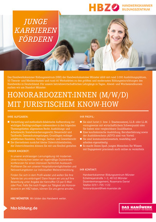 Stellenanzeige_Honorardozent_Jura