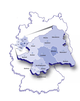 Karte Kammerbezirk Münster